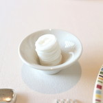 レストラン エテルニテ - お湯で膨らむお手拭き '15 5月上旬