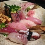 美味い家 若鈴 - 2015年6月：地魚寿司(\2355)…どのお魚も新鮮で美味しいです♪