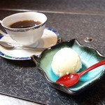 魚もん屋 - 2015年3月　ちらし寿司セットのコーヒー、デザート。