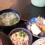 お食事処　みつおか - 味噌汁・素麺・小鉢