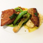 レストラン アラジン - 鴨胸肉のエピス風味ローストとフォアグラのリゾットの盛り合わせ