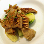 レストラン アラジン - 茹で野菜とトリップのムニエル ローズマリー風味ソース