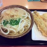 讃岐うどん 條辺 - かけうどん（温）２玉（トッピング：半熟卵天＆穴子天」