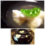 御料理 光安 - オコゼの骨蒸し椀・・オコゼも美味しい季節です。身がプリプリですし、お出汁も上品でいいお味でした。