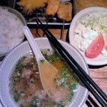 串かつ でんがな - でんがな定食（串：玉ねぎ、ウインナー、豚）