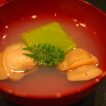 懐石 八泉 - 蛤・うすい豆の葛寄せ