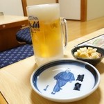 Didori Tei - 2015年4月　ビールは毎回キンキン！取り皿はおすもうさんでした（´∀｀）