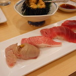 寿司の美登利 - 南まぐろづくし（炙りトロ・大トロ・中トロ・赤身）９００円