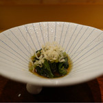 鮨 土方 - 山葵菜のお浸し