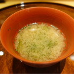 鮨 土方 - あおさの味噌汁