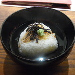 もり山 - 2015.6)ちりめん山椒の焼きおにぎり茶漬け