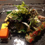 ラ ソスタ - くろむつ サバ タチウオ
      二色のパプリカのムース
      