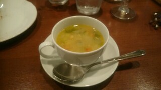 パニエ ド レギューム - 本日の野菜スープ。日頃から、ワインを飲む私には大変有り難い一品。胃袋が元気になるな