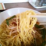 四季紅 - 縮れ平打中太麺