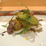 saveur - 石田めん羊牧場のラワンブキのソテーにマトンのネック