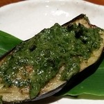 手打ち蕎麦切り　海望 - 茄子木の芽田楽。