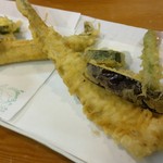 魚楽 - アナゴ天ぷら