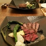 ルナ パルパドス - 奥)イベリコ・ペジョータのアンブルゲッサ
      
      手前)丹波の夏鹿アサード