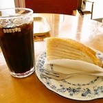 ドトールコーヒーショップ - 料理写真:ケーキセット@アイスコーヒー&ミルクレープ