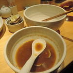 むぎとオリーブ - 製 鶏と蛤の濃厚つけ麺 大　完食