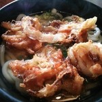 一福ちゃんうどん - バイキングで取ったかき揚げを入れます