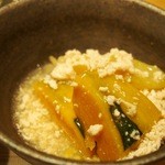 木古里 - ＋200円の小鉢（冷し鉢　南瓜と白ゴーヤ オランダ煮 鶏とそぼろあんかけ）