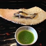 比良山荘 - 蓼酢につけていただきます