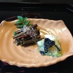 比良山荘 - 酢の物 ワラビ・ミズ・山うど・岩茸