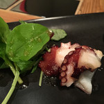 和フレンチバル村塾 - シェリービネガーでマリネした蛸らしい。卵黄の漬けがアクセントで美味い♫