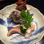 島宿　真里 - 夕食   てんぐにし貝と飯蛸
                                