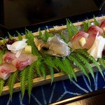 比良山荘 - 向付：鮎と鯉の洗い