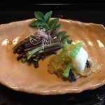 比良山荘 - 酢の物：ワラビ・山うど・岩茸