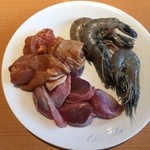 焼肉バイキング ウエスタン - 殻付き海老は面倒です。