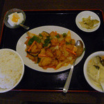 中華料理 厚工坊 - 白身魚のピリ辛炒め（定食）