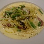 イタリア料理 pero - 生ハムと旬野菜のクリームソースリングイネ