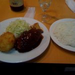 キッチンまつむら - 日替わり　メンチ　エビカニクリームコロッケ