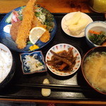 Tenkatsu - ミックスフライ定食　650円（2015.3月）