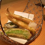 近江懐石 清元 - きすの磯辺揚げ