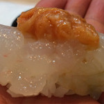 寿司栄 - 白海老と雲丹