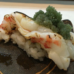 寿司栄 - 車海老と白海老の卵