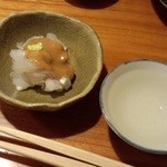 マコガレイの肝和え＋日本酒