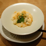 虎白 - 「甘物」抹茶ムース、焦がし砂糖、ブランデーを染み込ませた湯葉　2015年4月