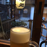 大衆酒場 ひらやま - 窓際席もイイねー生ビール３９０円税込