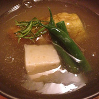 天現寺小野 - 焼きナスと胡麻豆腐？説明なかったけど美味しいからいいか
