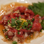 立飲みカドクラ - 叩きを頼んだら日本酒かな？（笑）