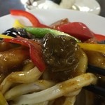 うどん商人つづみ屋 - お肉も野菜もゴロゴロ♪（肉・ナスビ・ニンジン・アスパラ・トマト・パプリカ・じゃがいも・・・）