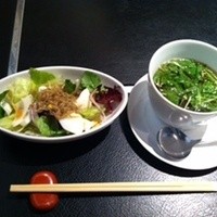 和食鉄板 銀座 朔月 - ランチサラダ・スープ
