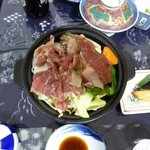 三瓶温泉 湯元旅館 - 夕食②　牛肉と野菜のバターソテー