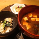 六雁 - 鯛ご飯　岩海苔汁　香の物