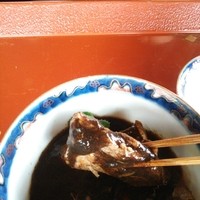 幻董庵 - 大和豚のひじき煮は大和豚の他、エリンギ 茄子も入っています。ひじきは原型を留めずソースのよう。